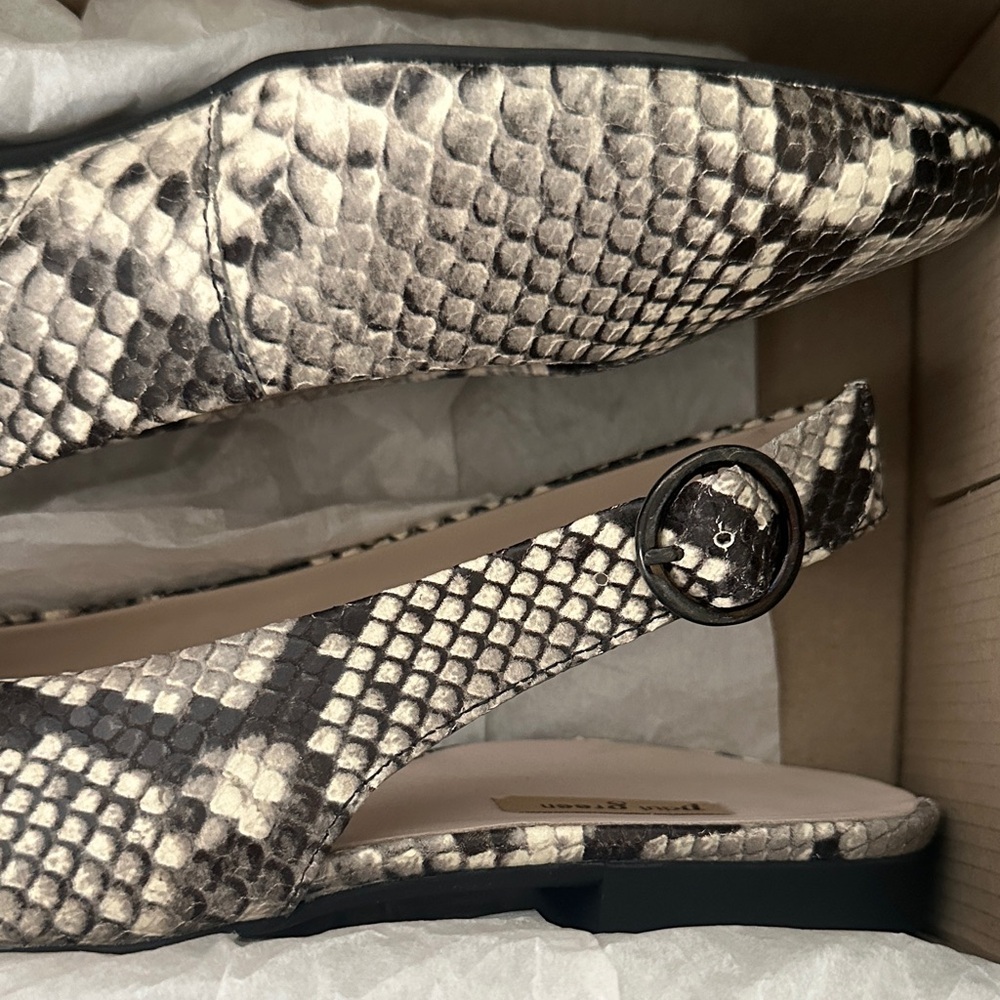 Paul Green Snake Print Slingback Flats - Picture 8 of 9